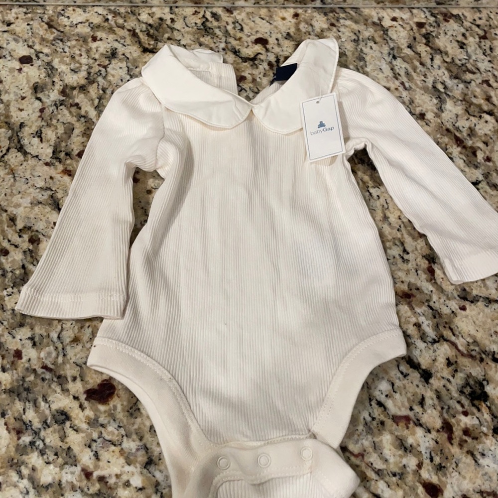 Baby Gap Cream Peter Pan Collar onesie